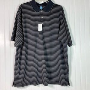 PGA Tour Mens  Airflux Black Stripes Polo Golf Shirt‎ Size 2XL NWT